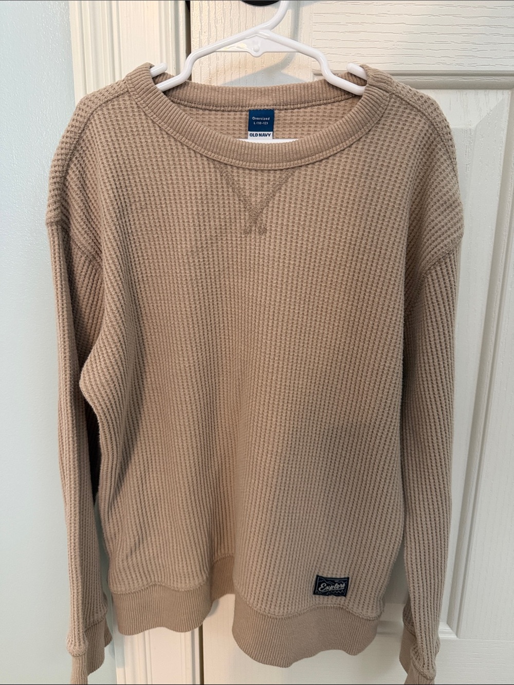 Old Navy Tan Waffle-Knit Crewneck Sweater